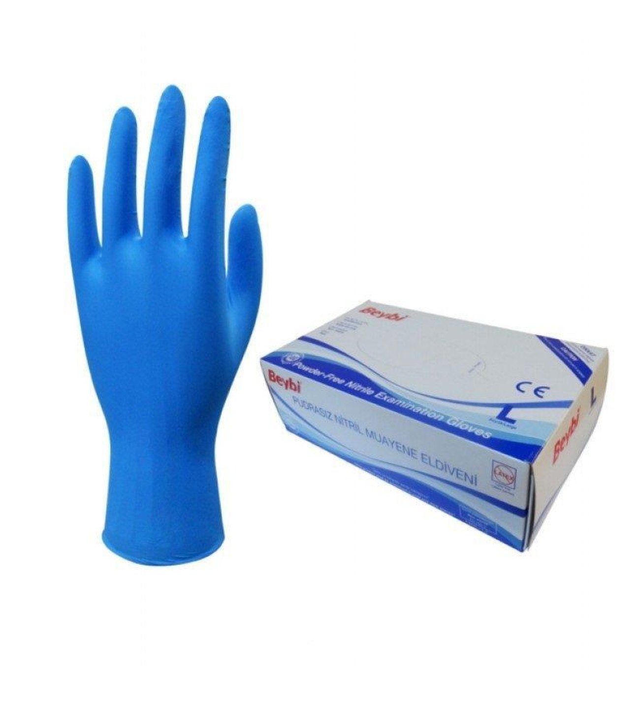 BEYBİ MAVİ NİTRİL PUDRASIZ ELDİVEN S 100 LÜ
