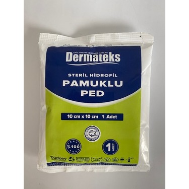 DERMATEKS PAMUKLU PED DÜZ 10cm x 10cm