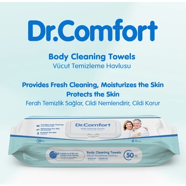 DR.COMFORT PERİNE VE VÜCUT TEMİZLEME HAVLUSU 50'Lİ