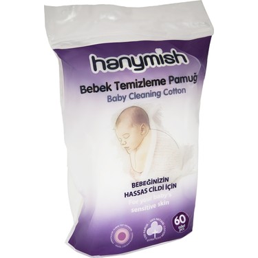 HANYMİSH BEBEK TEMİZLEME PAMUĞU 60'LI