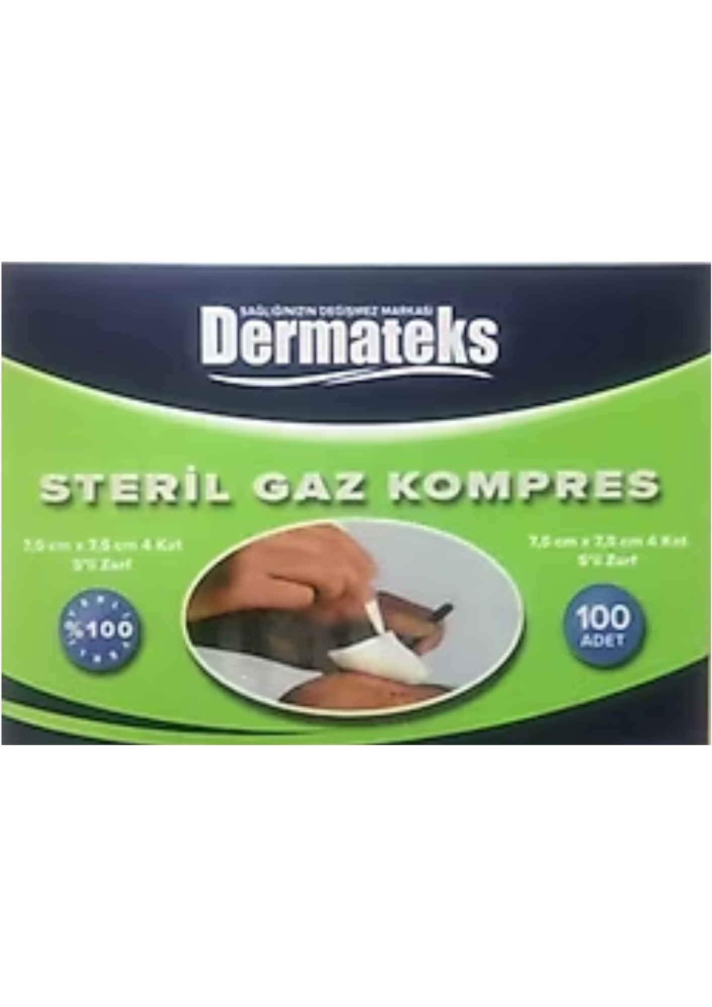 DERMATEKS GAZ KOMPRES 7,5 x 7,5cm 4 KAT 5 Lİ ZARF - 25