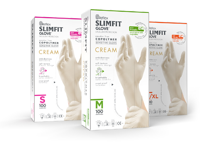 REFLEX SLİMFİT GLOVE ELDİVEN KREM M 100'LÜ (PUDRASIZ)
