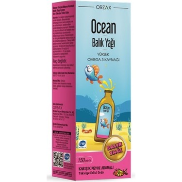 OCEAN BALIK YAĞI KARIŞIK MEYVE AROMALI ŞURUP 150 ML